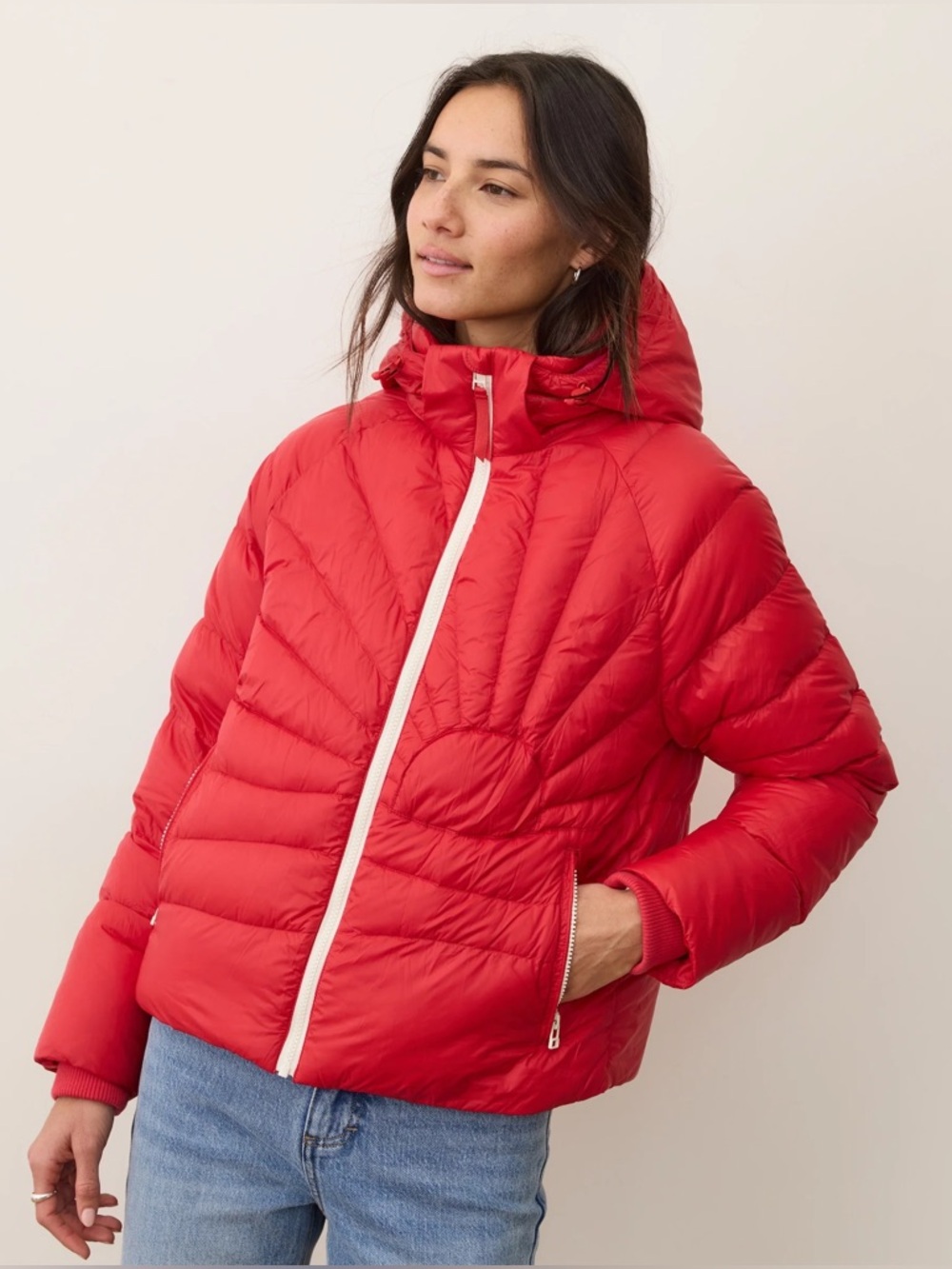 Marine Layer Sunbeam Puffer Jacket Extra Small / Cherry Red XS NWT NEW WITH TAGS
